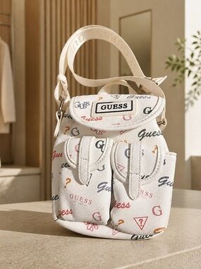 GUESS White Mini Logo Pocket Crossbody